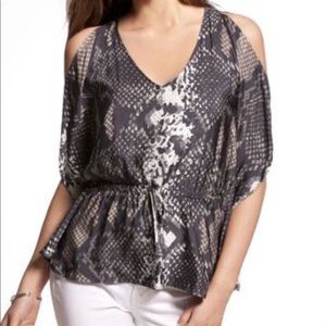 Express snake cold shoulder top